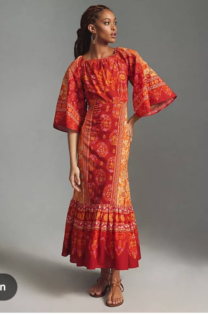 FARM Rio Combuco Cutout Maxi Dress Women's Size Small Multicolor Printed Small